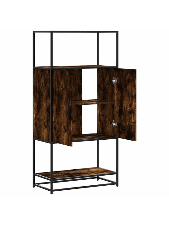 Augstā dēlis ozola krāsa 68x35x139 cm inženierijas koks metāls