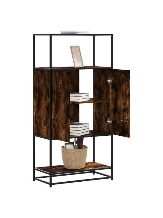Augstā dēlis ozola krāsa 68x35x139 cm inženierijas koks metāls