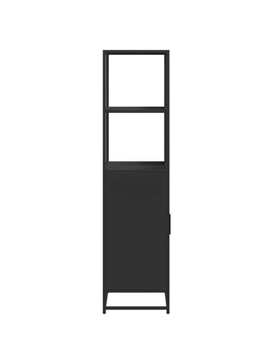 Augstais skapītis melns 68x35x139 cm inženierijas koks metāls