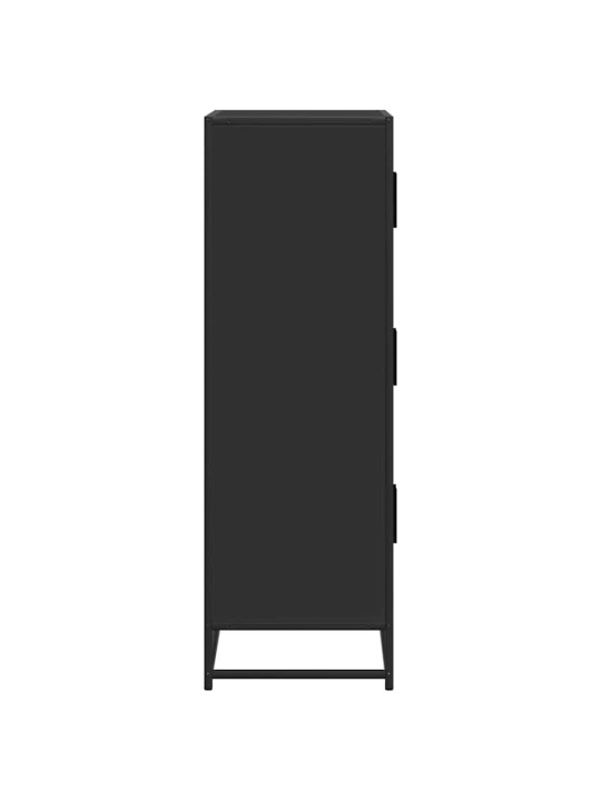 Augstais skapītis, melns, 68x35x106,5 cm, koks, metāls