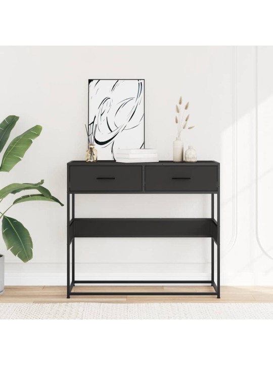 Konsoles galdiņš, melns, 90x35x80 cm, inženierijas koks