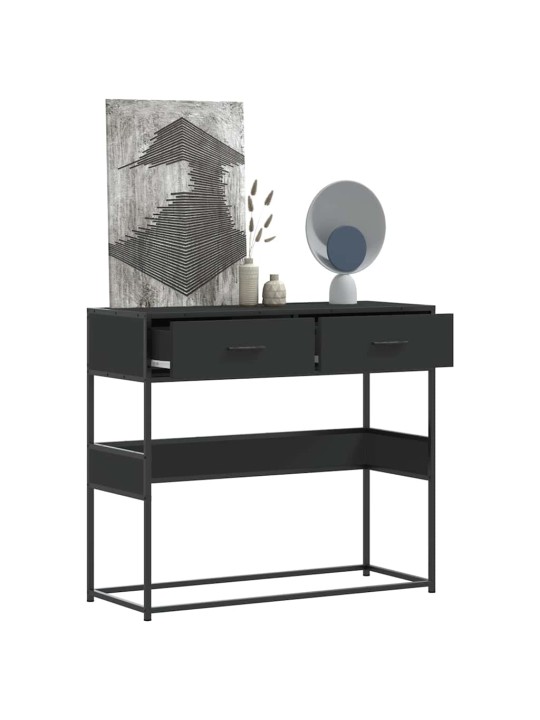 Konsoles galdiņš, melns, 90x35x80 cm, inženierijas koks