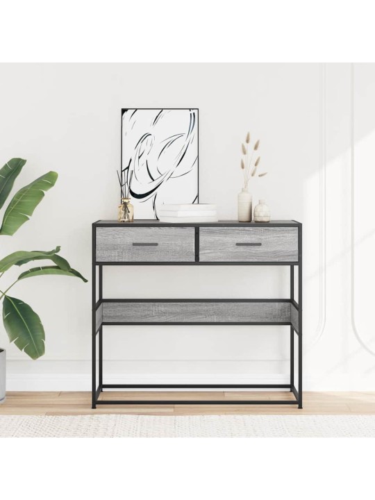 Konsoles galdiņš, pelēka koka, 90x35x80 cm, inženierijas koks