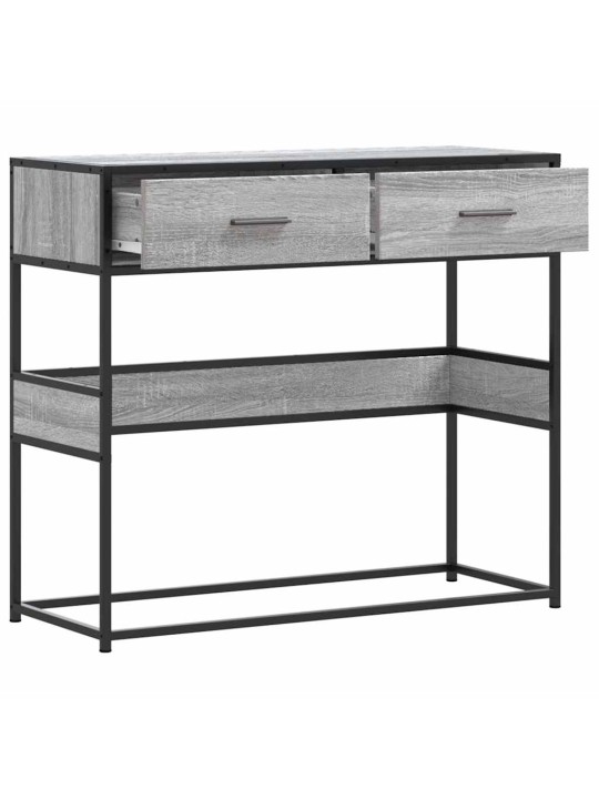 Konsoles galdiņš, pelēka koka, 90x35x80 cm, inženierijas koks
