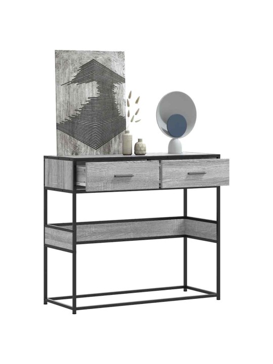 Konsoles galdiņš, pelēka koka, 90x35x80 cm, inženierijas koks