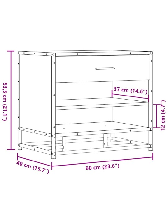 Apavu sols sonoma ozols 60x40x53,5 cm inženierijas koks metāls