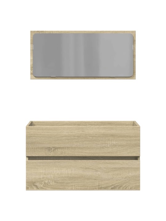Vannasistabas skapis ar spoguli, sonomas ozols, 80x38,5x45 cm