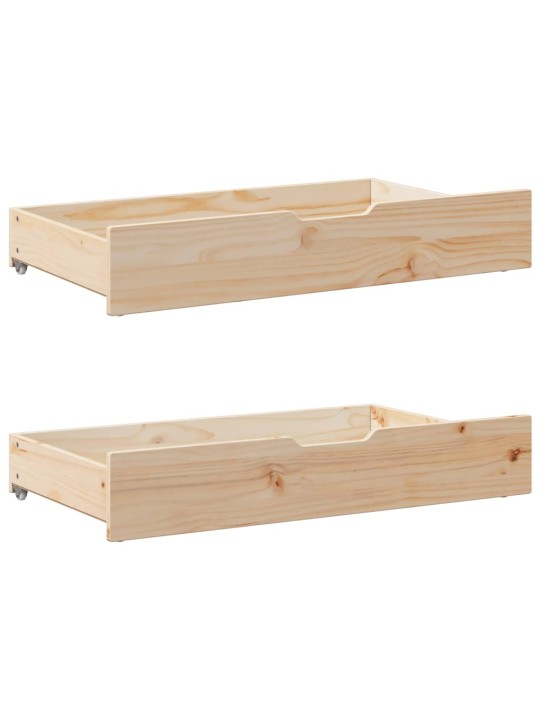 Gultas atvilktnes ar riteņiem, 2 gb., 95x55x16 cm, priedes koks