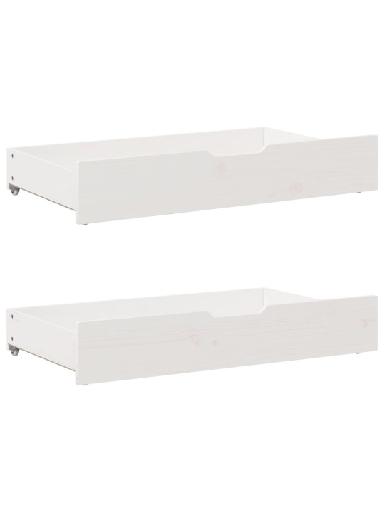 Gultas atvilktnes, 2 gab., baltas, 95x55x17 cm, priedes koks