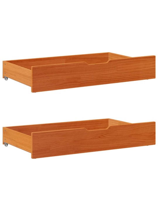 Gultas atvilktnes, 2 gab., brūnas, 95x55x16 cm, priedes koks