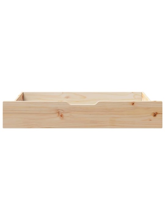 Gultas atvilktnes ar riteņiem, 2 gb., 90x55x16 cm, priedes koks