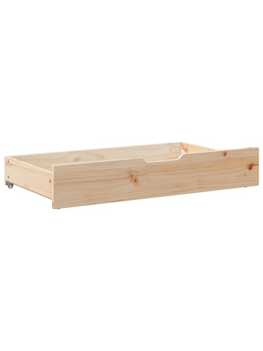 Gultas atvilktnes ar riteņiem, 2 gb., 90x55x16 cm, priedes koks