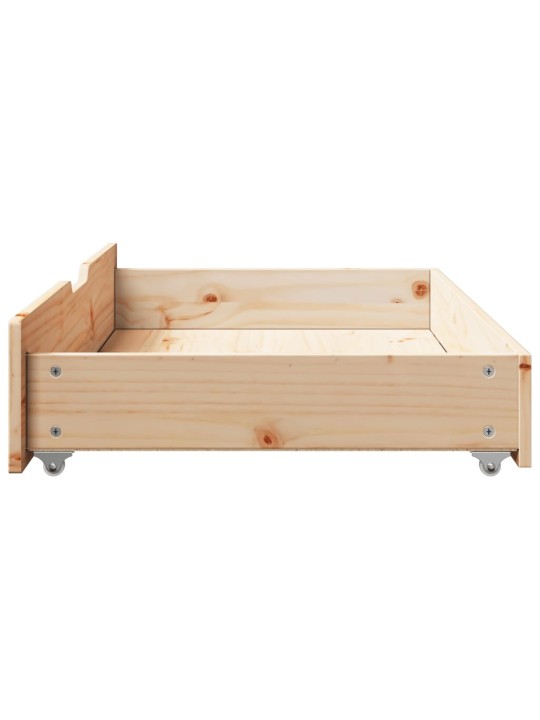 Gultas atvilktnes ar riteņiem, 2 gb., 90x55x16 cm, priedes koks