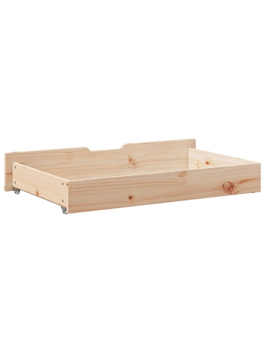 Gultas atvilktnes ar riteņiem, 2 gb., 90x55x16 cm, priedes koks
