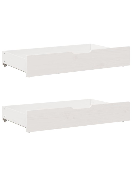 Gultas atvilktnes, 2 gab., baltas, 90x55x16 cm, priedes koks