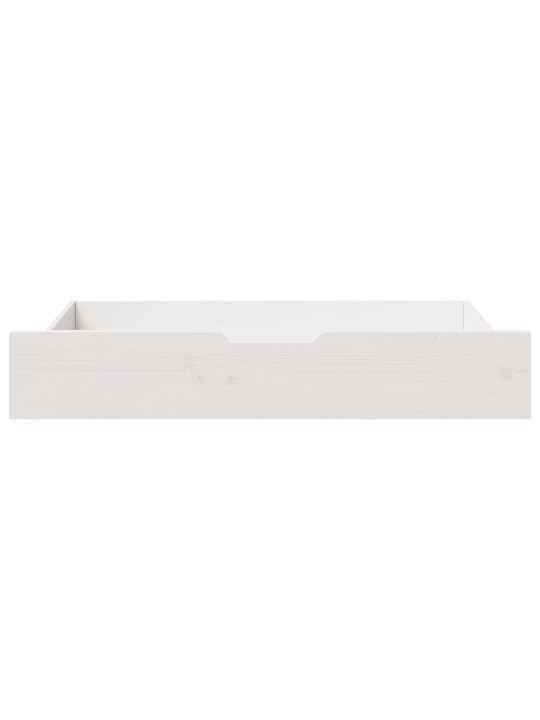 Gultas atvilktnes, 2 gab., baltas, 90x55x16 cm, priedes koks
