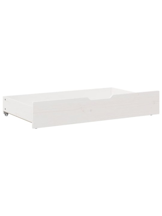 Gultas atvilktnes, 2 gab., baltas, 90x55x16 cm, priedes koks