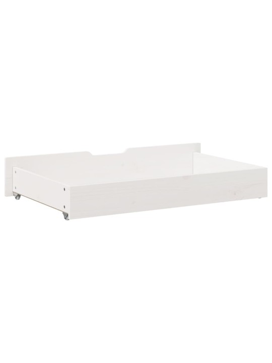 Gultas atvilktnes, 2 gab., baltas, 90x55x16 cm, priedes koks
