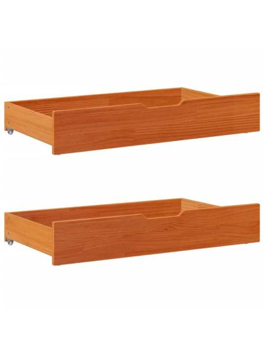 Gultas atvilktnes, 2 gab., brūnas, 90x55x16 cm, priedes koks