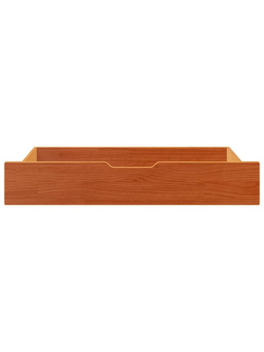 Gultas atvilktnes, 2 gab., brūnas, 90x55x16 cm, priedes koks