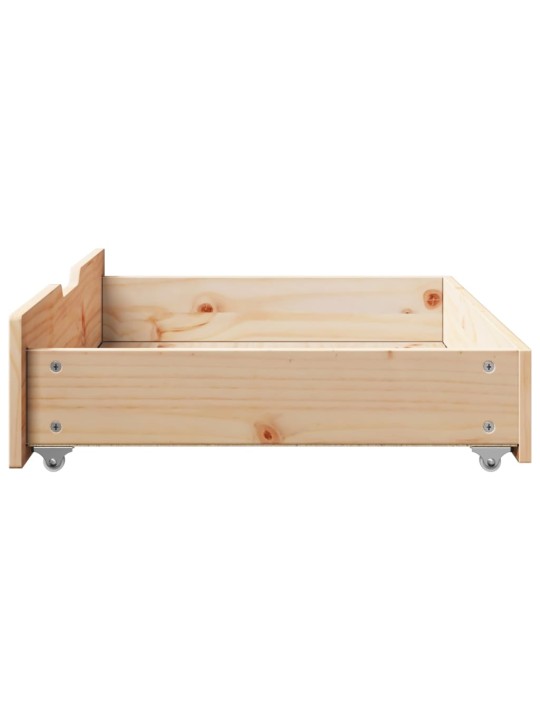 Gultas atvilktnes ar riteņiem, 2 gb., 85x55x16 cm, priedes koks