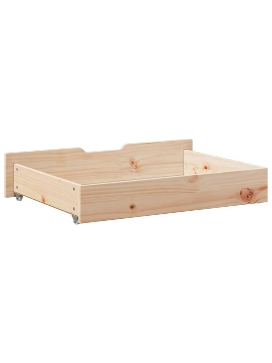 Gultas atvilktnes ar riteņiem, 2 gb., 85x55x16 cm, priedes koks