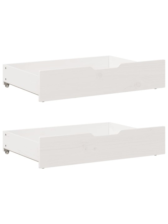 Gultas atvilktnes, 2 gab., baltas, 85x55x16 cm, priedes koks