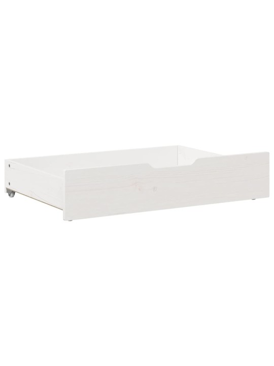 Gultas atvilktnes, 2 gab., baltas, 85x55x16 cm, priedes koks