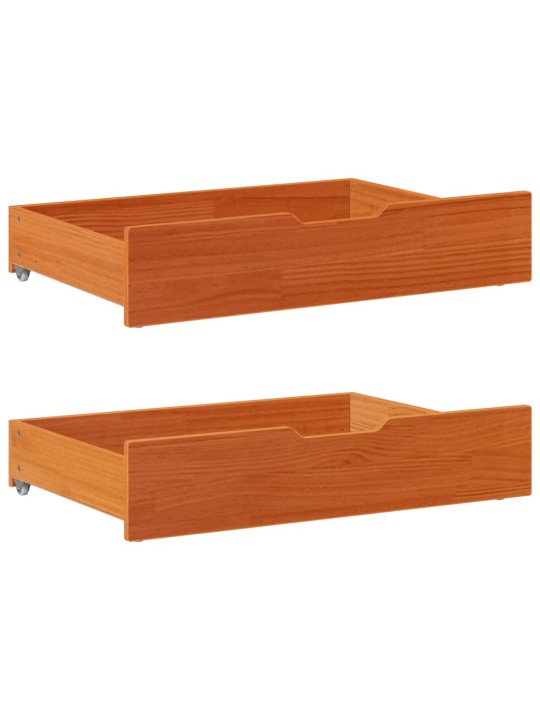Gultas atvilktnes, 2 gab., brūnas, 85x55x16 cm, priedes koks