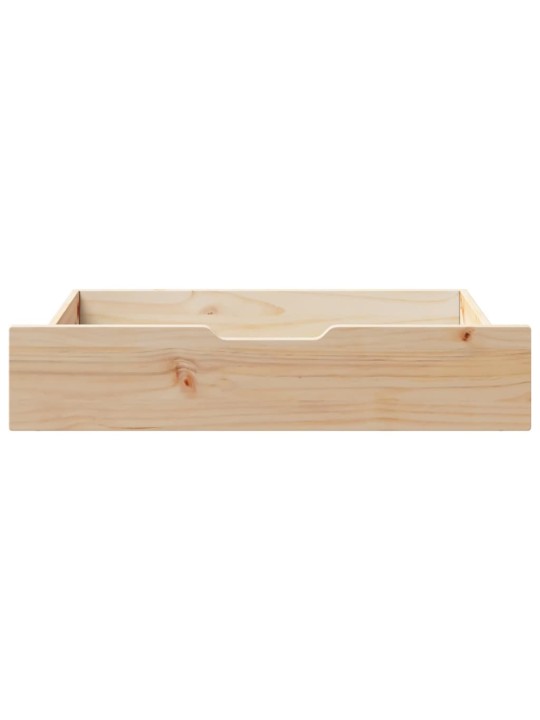 Gultas atvilktnes ar riteņiem, 2 gb., 80x55x16 cm, priedes koks