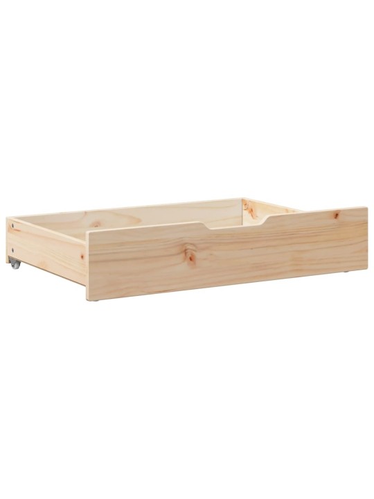 Gultas atvilktnes ar riteņiem, 2 gb., 80x55x16 cm, priedes koks