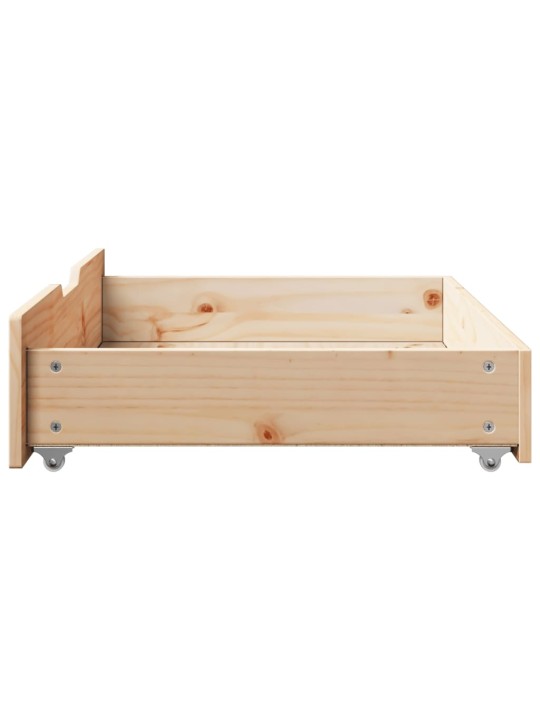Gultas atvilktnes ar riteņiem, 2 gb., 80x55x16 cm, priedes koks