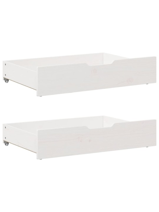 Gultas atvilktnes, 2 gab., baltas, 80x55x16 cm, priedes koks