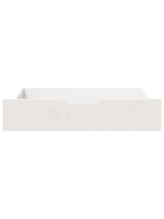 Gultas atvilktnes, 2 gab., baltas, 80x55x16 cm, priedes koks