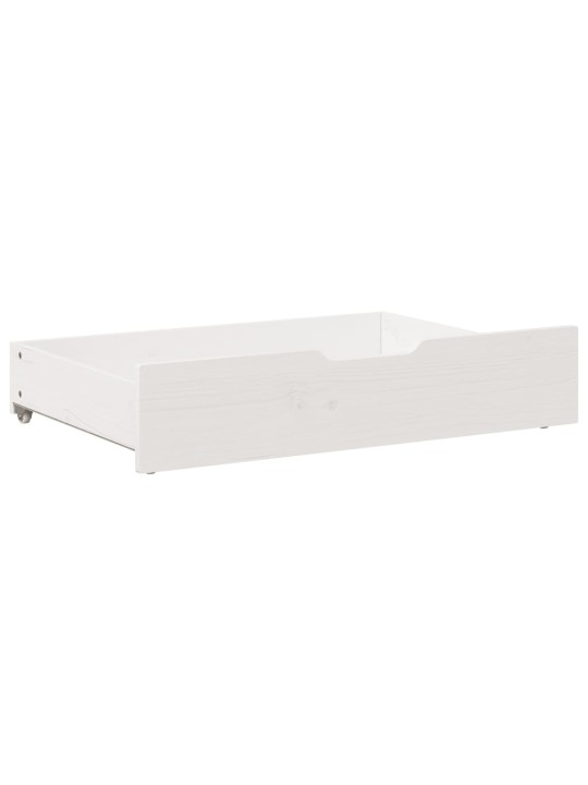 Gultas atvilktnes, 2 gab., baltas, 80x55x16 cm, priedes koks