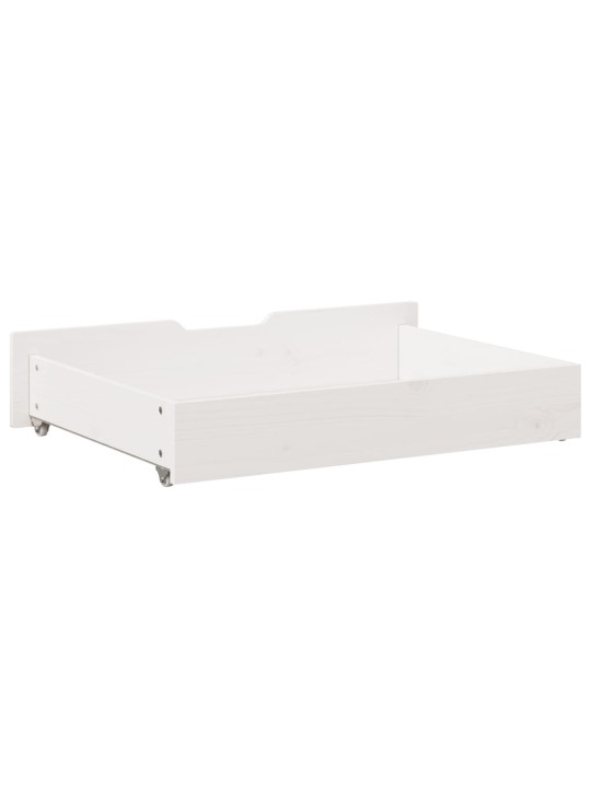 Gultas atvilktnes, 2 gab., baltas, 80x55x16 cm, priedes koks