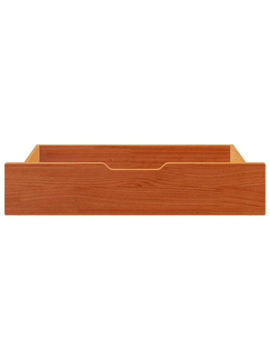 Gultas atvilktnes, 2 gab., brūnas, 80x55x16 cm, priedes koks