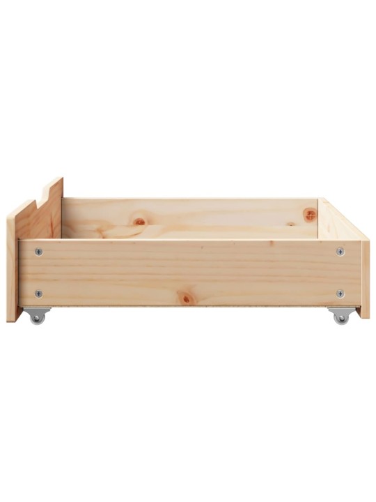 Gultas atvilktnes ar riteņiem, 2 gb., 75x55x16 cm, priedes koks