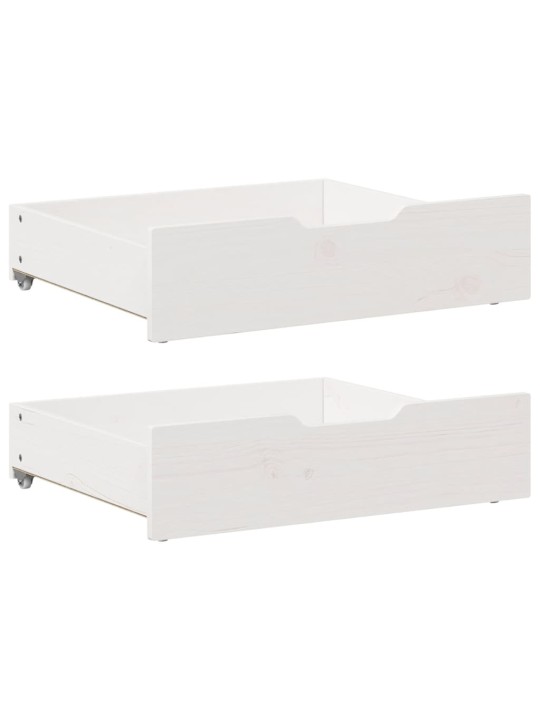 Gultas atvilktnes, 2 gab., baltas, 75x55x16 cm, priedes koks