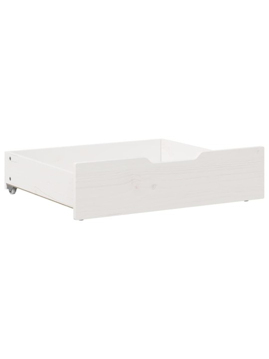 Gultas atvilktnes, 2 gab., baltas, 75x55x16 cm, priedes koks