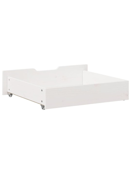 Gultas atvilktnes, 2 gab., baltas, 75x55x16 cm, priedes koks