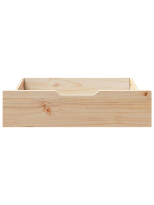 Gultas atvilktnes ar riteņiem, 2 gb., 65x55x16 cm, priedes koks