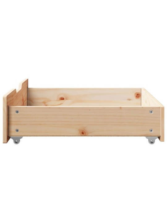 Gultas atvilktnes ar riteņiem, 2 gb., 65x55x16 cm, priedes koks