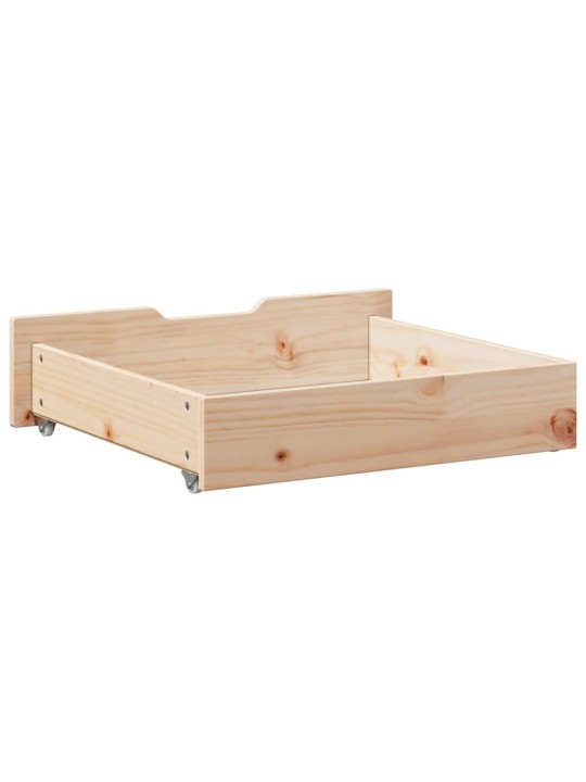 Gultas atvilktnes ar riteņiem, 2 gb., 65x55x16 cm, priedes koks