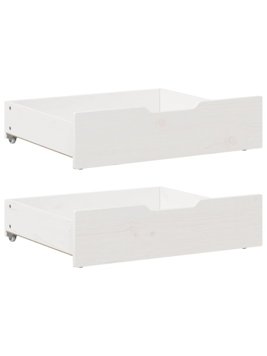 Gultas atvilktnes, 2 gab., baltas, 65x55x16 cm, priedes koks
