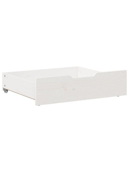Gultas atvilktnes, 2 gab., baltas, 65x55x16 cm, priedes koks