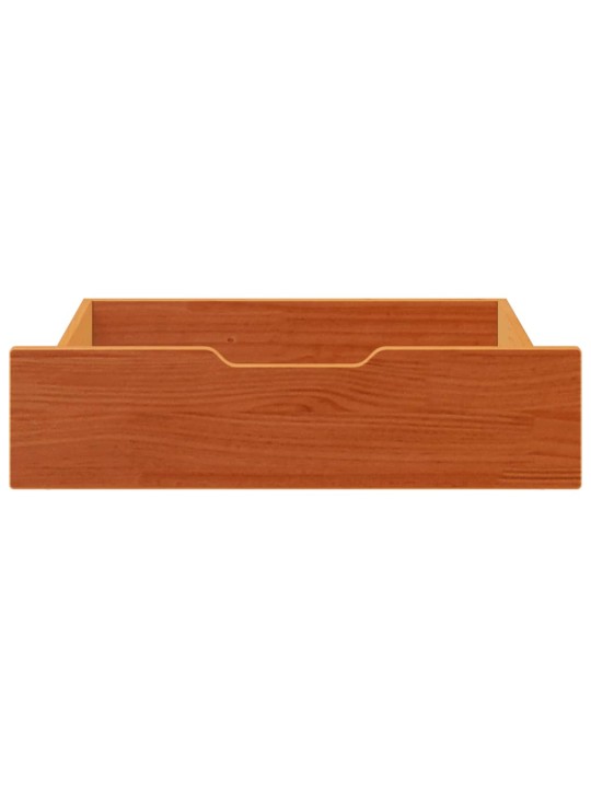 Gultas atvilktnes, 2 gab., brūnas, 65x55x16 cm, priedes koks