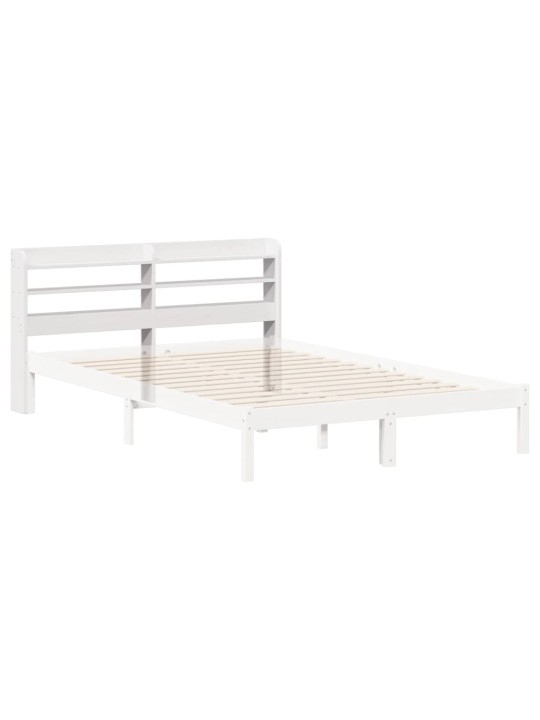 Galvgalis ar plauktiem, balts, 160 cm, priedes masīvkoks