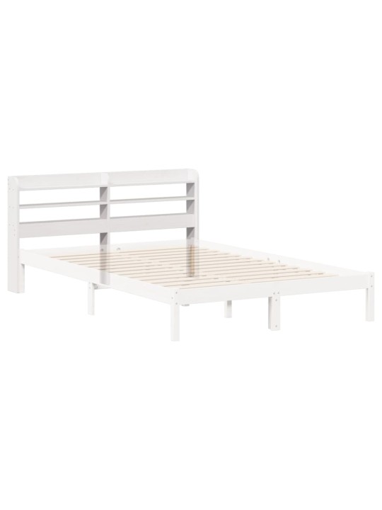 Galvgalis ar plauktiem, balts, 140 cm, priedes masīvkoks
