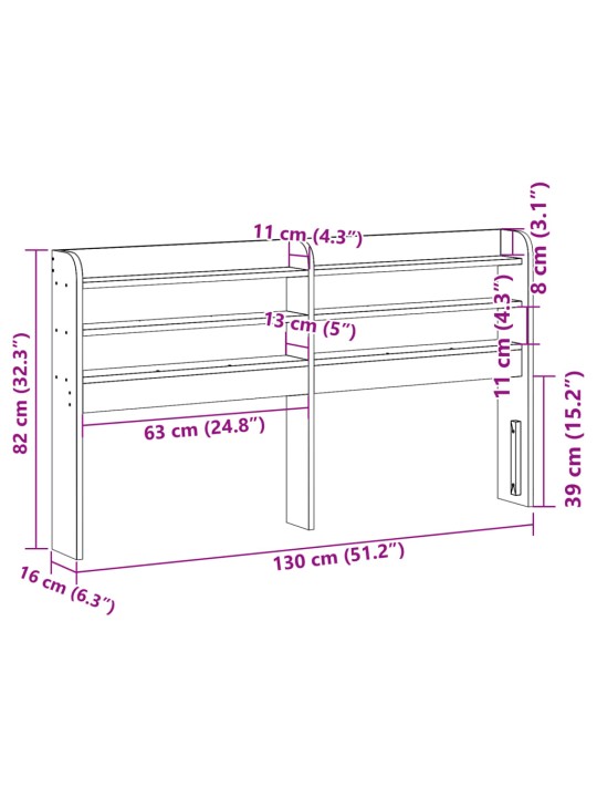 Galvgalis ar plauktiem, 120 cm, priedes masīvkoks
